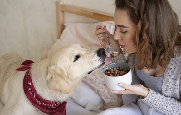 close-up-woman-cute-dog